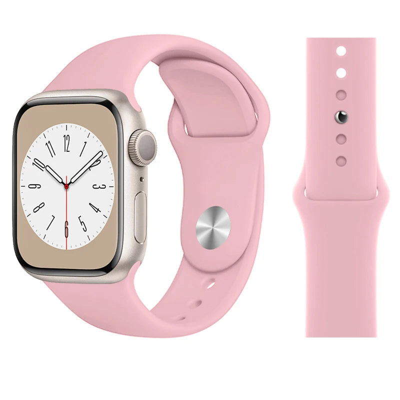 Silicone band For Apple Watch band 45mm 46mm 44mm 41mm 40mm 42mm Sport Correa band Apple Watch Series 11 10 SE 9 8 7 6 5 Ultra 3