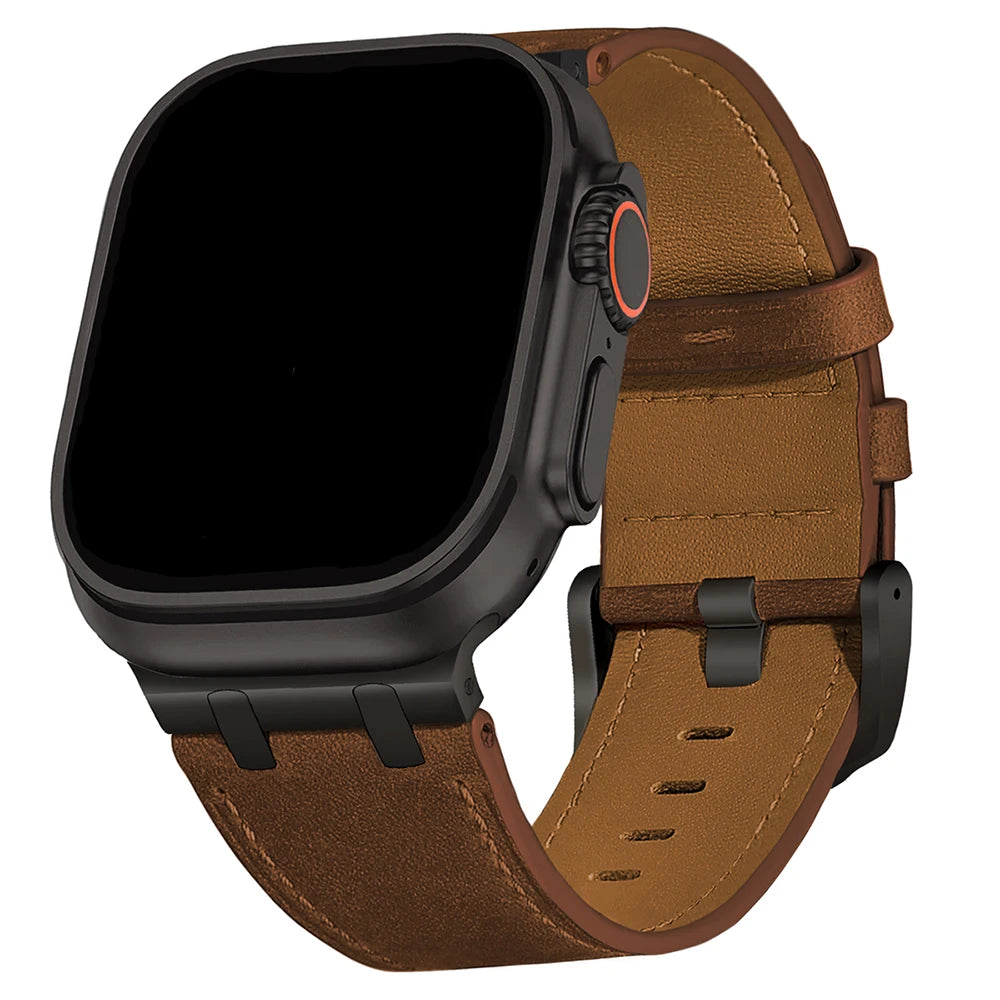 Leather band for Apple Watch Ultra 2 49mm Series 10 46mm Luxury band sport band for Apple Watch 10 9 8 7 6 5 4 SE Ultra 44mm 45mm