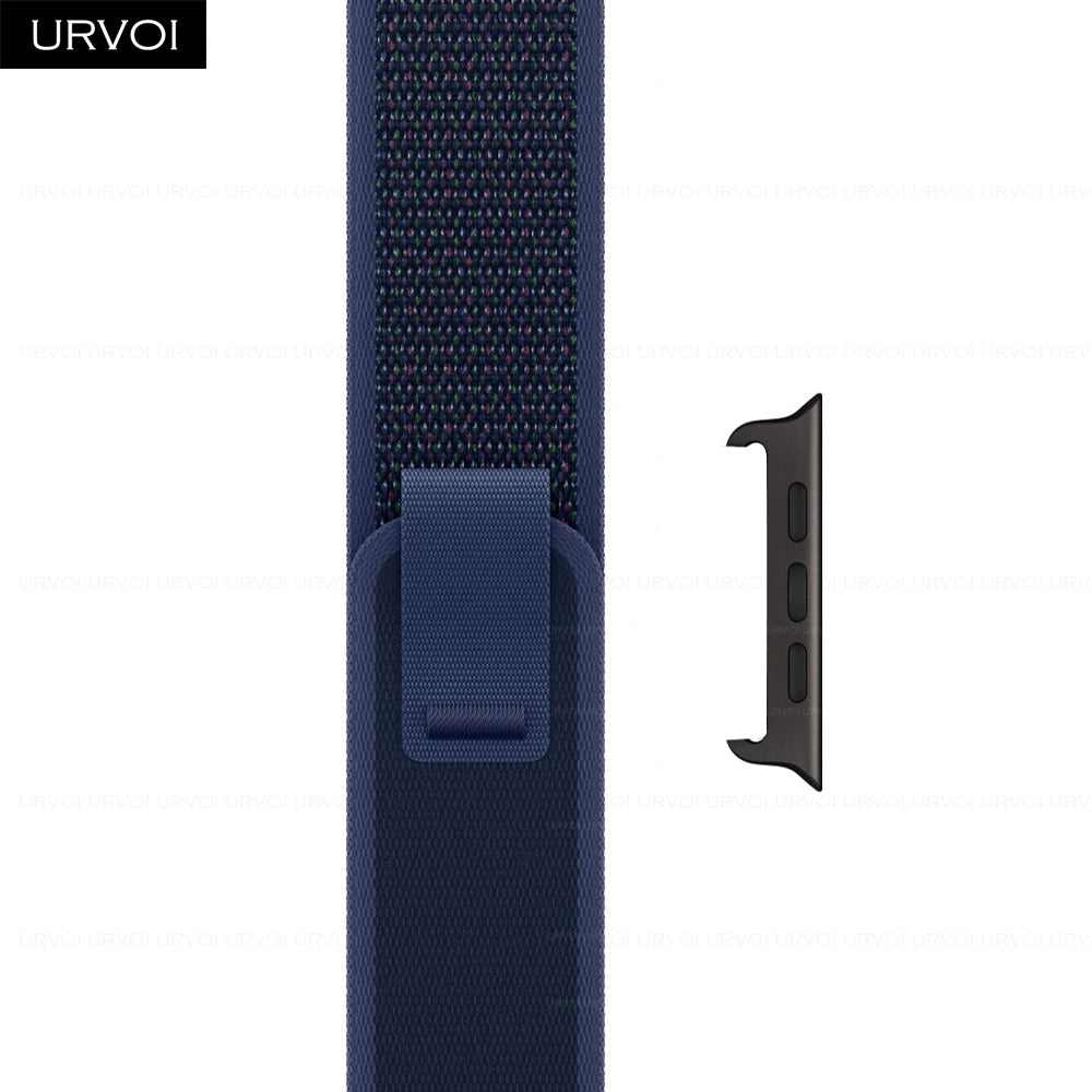 URVOI band for Apple Watch Ultra 3 2 band Series 11 10 9 nylon weave trail loop for Apple Watch lightweight pull tab closure 46mm 49mm
