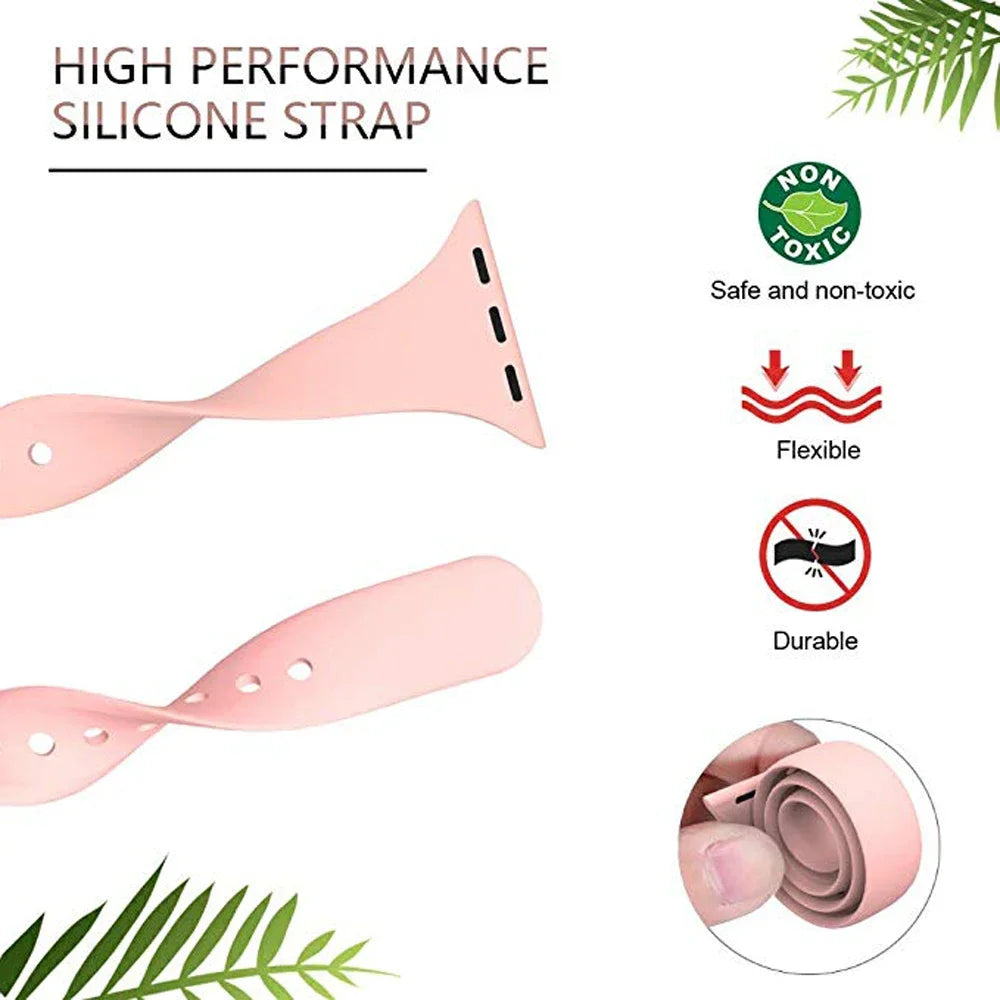 Slim WatchBands for Apple Watch band Series 9 8 7 6 5 4 SE Ultra 2 49mm Sport band Silicone band Apple Watch 41mm 44mm 40mm 45mm