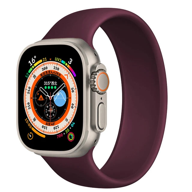 Solo Loop For Apple Watch band 45mm 44mm 40mm 41mm 42mm Ultra 49mm 38mm 44mm correa band Apple Watch Series 9 8 7 SE 3 4 5 6 band