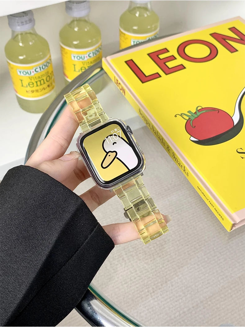 Transparent Link Bracelet For Samsung Galaxy Fit 3 Glacier Strap For Samsung Fit 3 Smart Watch Correa Accessories