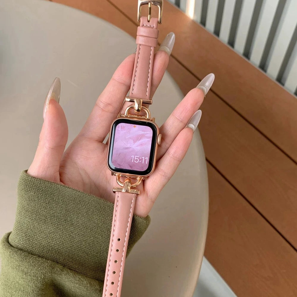 leather loop band For Apple Watch band correa Series Ultra 11 10 9 8 7 6 5 4 3 2 1 SE 38mm 40mm 41mm 42mm 44mm 45mm 46mm 49mm