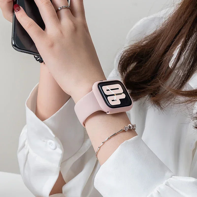 Silicone band For Apple Watch band 11 10 9 8 7 46mm 42mm 45mm 41mm band Wristband Apple Watch Ultra 3 49mm 6 5 4 SE 44mm 40mm Belt