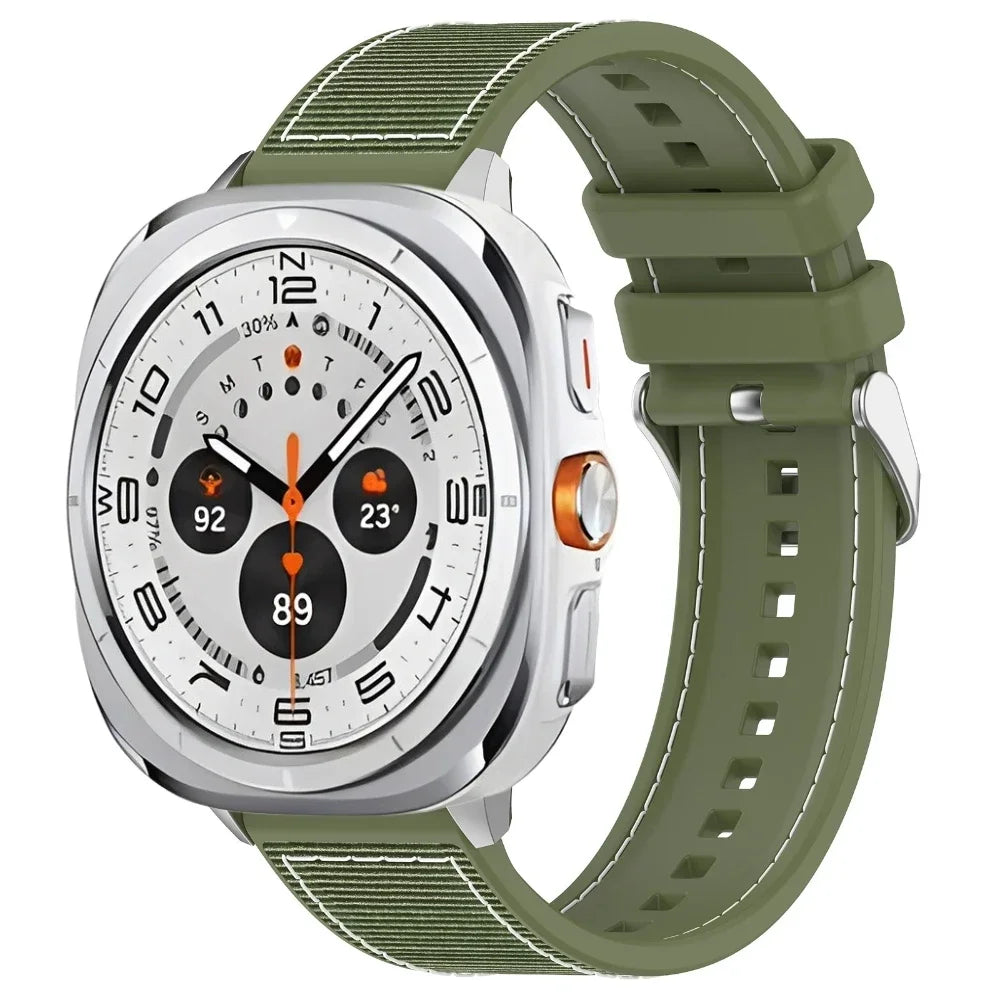 Silicone Nylon Strap for Samsung Galaxy Watch Ultra 8-7 47mm Comfortable Breathable Band Bracelet for Galaxy Watch Ultra 7 47mm