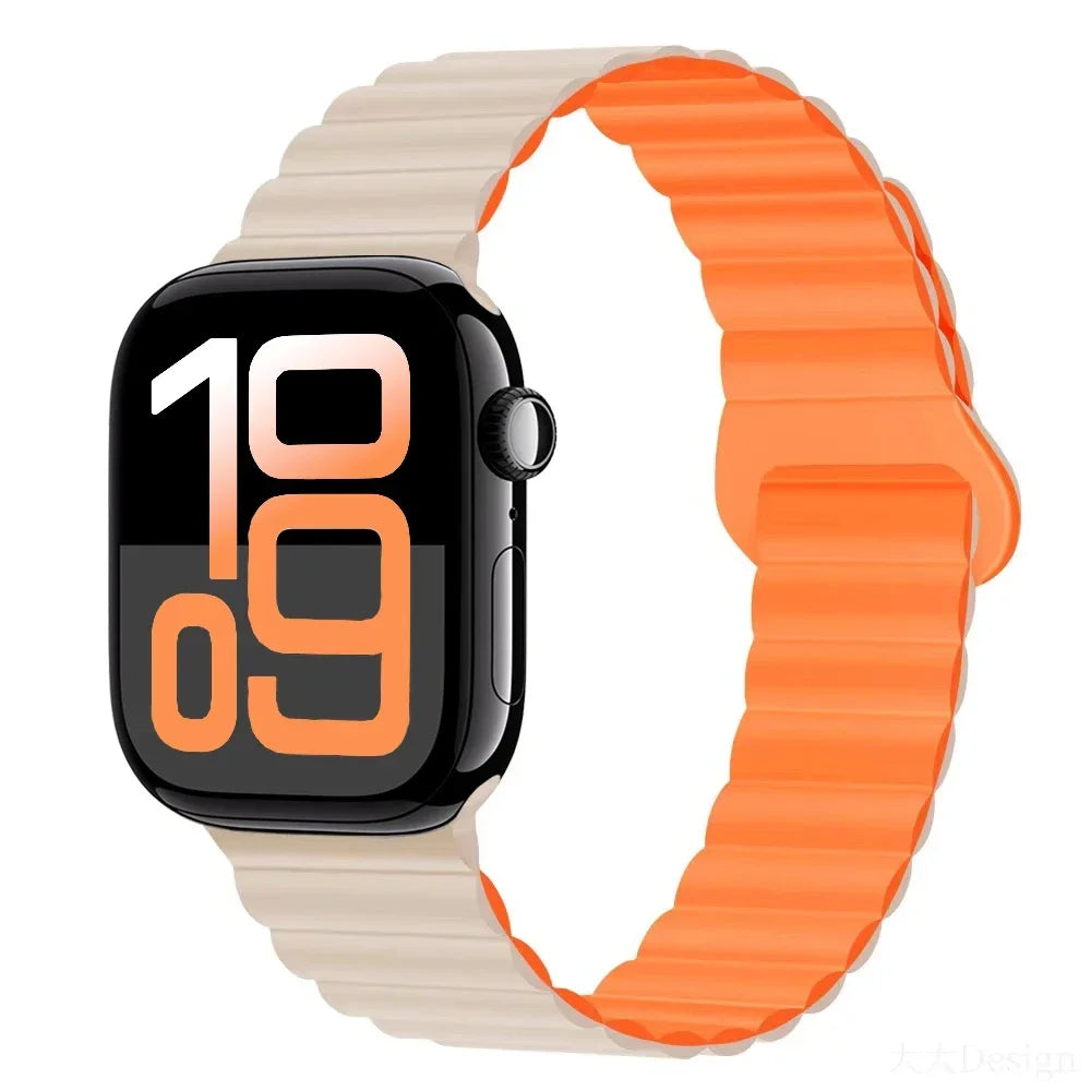 Silicone band for Apple Watch Ultra 3 2 1 49mm 11 10 42mm 46mm Magnetic band for Series 9 8 7 6 5 4 SE3 41mm 45mm 44mm 40mm