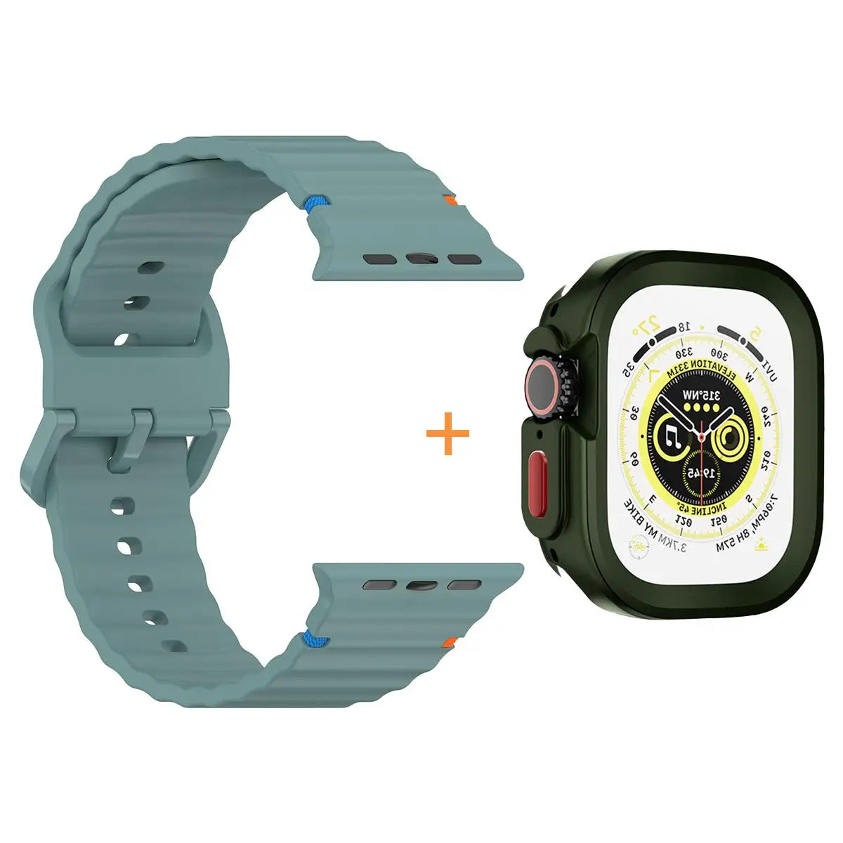 Silicone Case+band For Apple Watch Ultra 3 49mm 42mm 46mm 44mm 40mm 45mm 41mm band cover for Apple Watch Series 11 10 SE 3 9 8 7