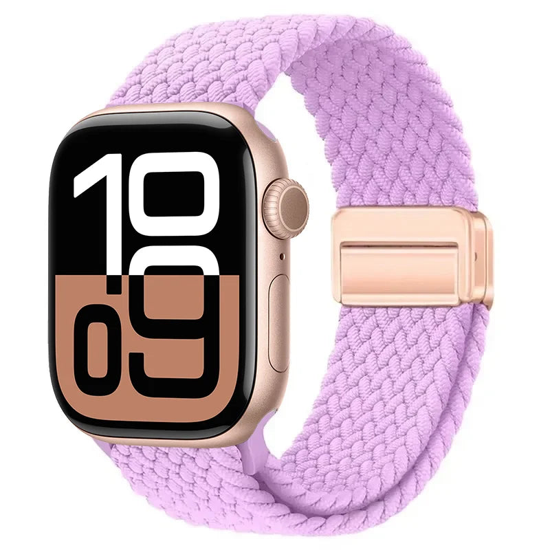 Nylon Braided Loop band for Apple Watch Ultra 3 2 49mm 11 10 42mm 46mm 9 8 7 45mm 41mm Magnetic band Apple Watch 6 5 SE 44mm 40mm band