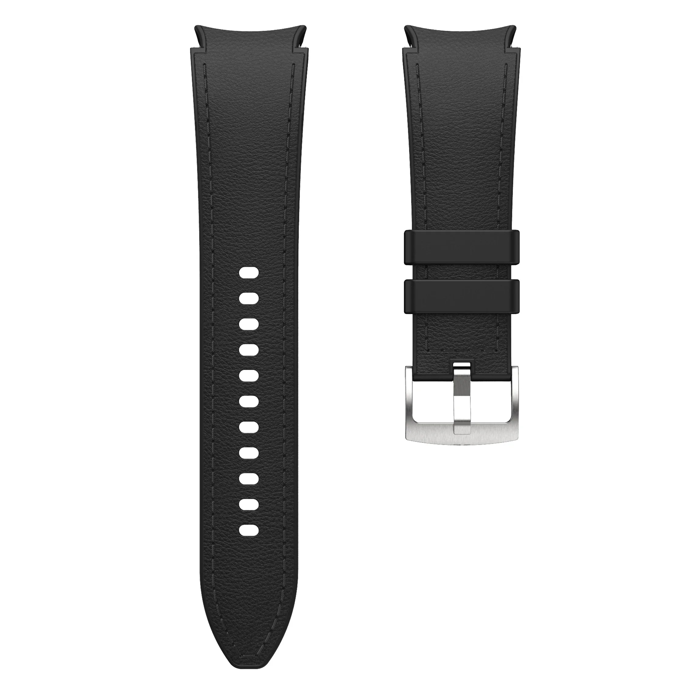 Silicone+Leather Strap for Samsung Galaxy Watch 7 6 5 4 FE 40mm 44mm No Gap Bracelet Band Watch 6 4 Classic 43/47mm 42/46mm Belt