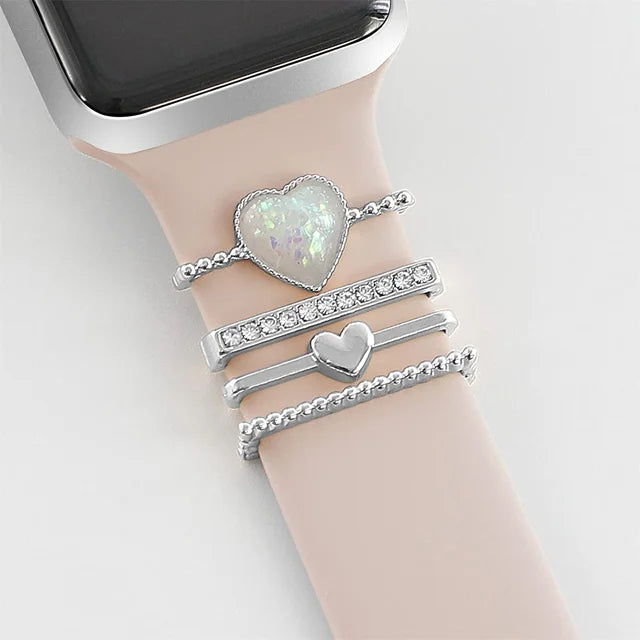 Decoration For Apple Watch band Series 8 7 6 5 4 SE 9 Accessories Diamond Jewelry Charms for Samsung Huawei watch fit 3 band