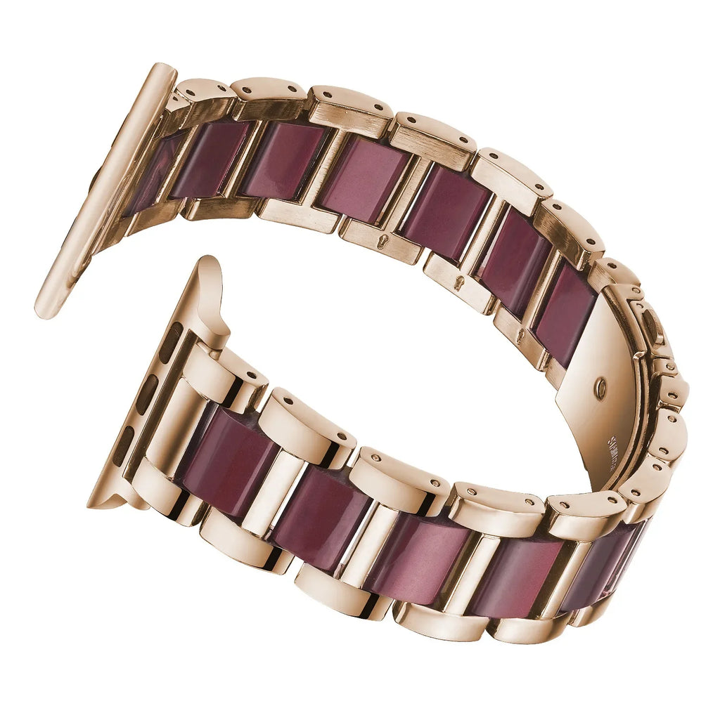 Resin+Metal band For Apple Watch 49mm 46mm 42mm 45mm 44mm 42mm 41mm 40mm 38mm band Wristband Apple Watch Ultra 10 9 8 7 6 5 4 SE