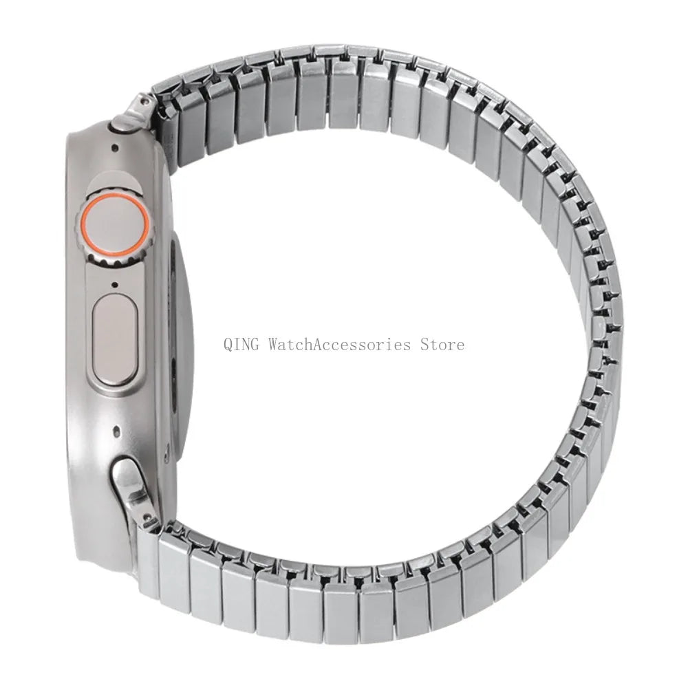 for Apple Watch band 40mm 44mm 45mm 41mm Slim metal Elastic Stretch watch band Bracele band for Apple Watch 7 6 SE 5 4 8 49mm 42mm 38mm