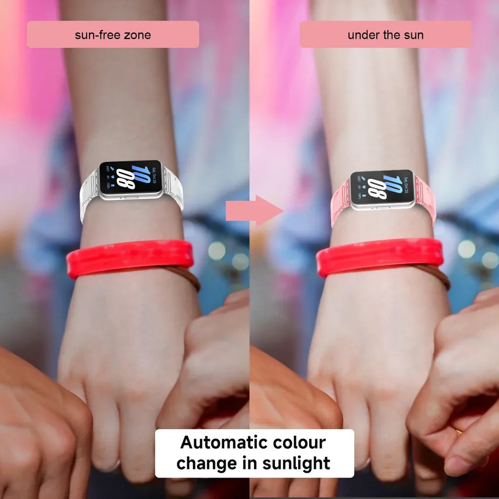TPU Watchband For Samsung Fit3 Transparent Change Color Light Wrist Bracelet For Samsung Fit 3 Strap Silicone Replacement Strap