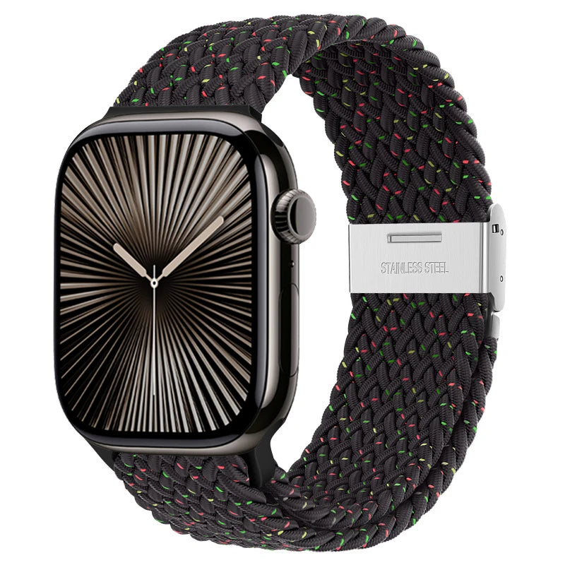 band For Apple Watch band 46mm 45mm 44mm 49mm 40mm 41mm 42mm Braided loop correa band Apple Watch Series 10 8 9 7 5 SE 6 4 Ultra
