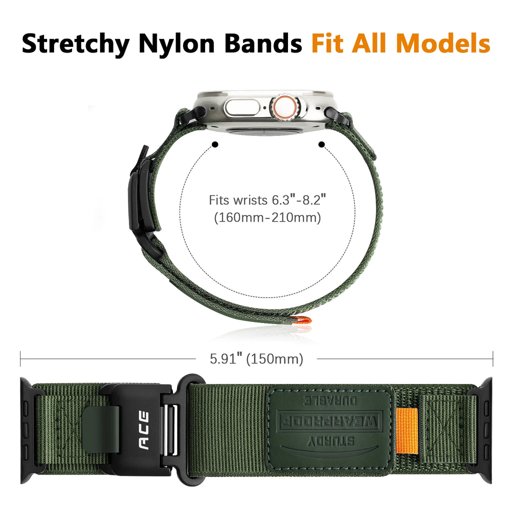 Magnetic Buckle Nylon band for Apple Watch band 44mm 45mm 46mm Ultra 2 49mm 42mm 44mm 45mm Men band for Apple Watch Series7 8 9 SE 456S