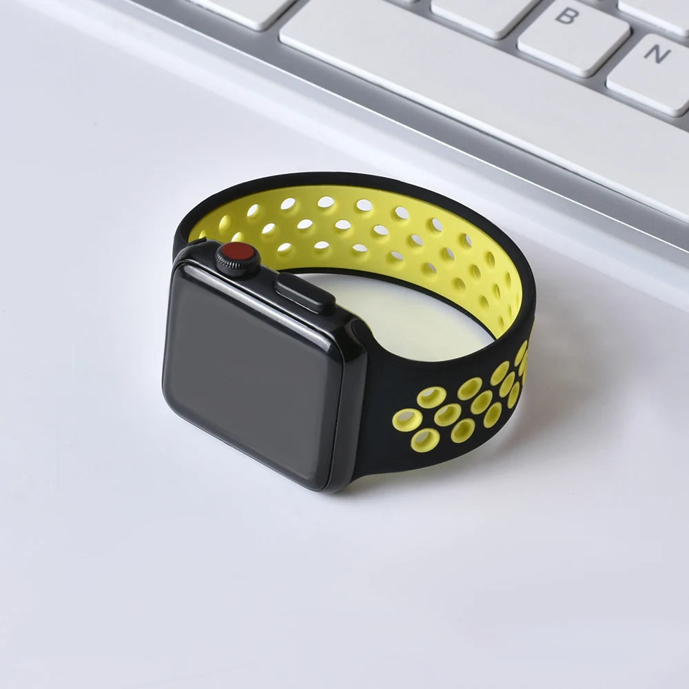 Silicone band For Apple Watch 10 band 46mm 42mm 44mm 45mm 38mm 40mm 41mm Elastic Solo LoopBelt band Apple Watch 9876543 Ultra 2 49mm