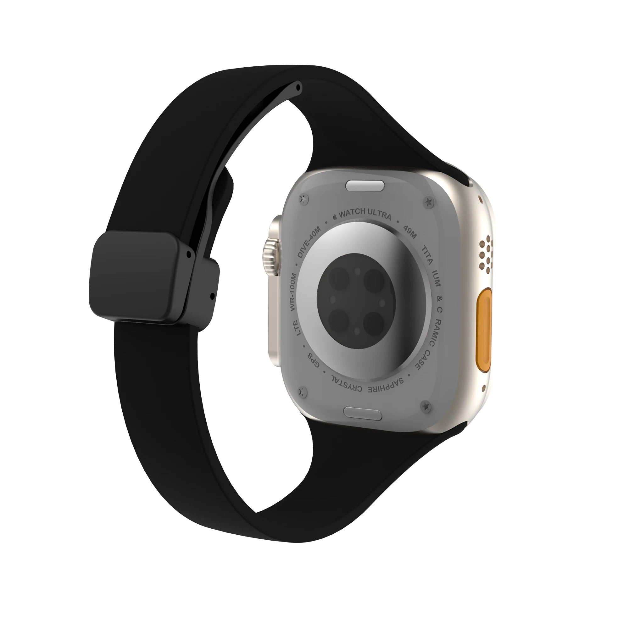 Women Slim Silicone band Magnetic Buckle band For Apple Watch Ultra 2 49mm 45mm 41mm 44mm 42mm 40mm 38mm 9 8 7 SE 6 5 4