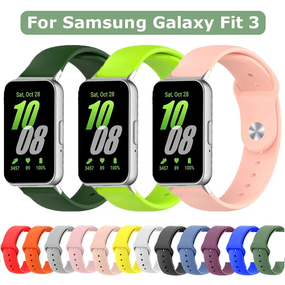Sport Strap For Samsung Galaxy Fit 3 strap Bracelet Silicone Correa For Galaxy Fit 3 Band Accessories Replacement Watchband Belt