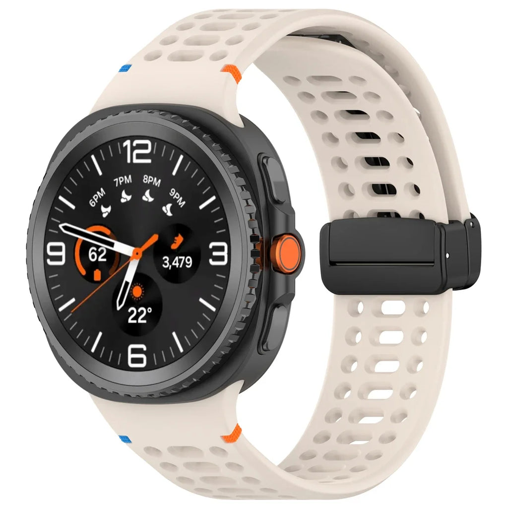 Air Hole Strap for Samsung Galaxy Watch 8 40mm 44mm Silicone Magnetic Buckle Wristband for Galaxy Watch 8 Classic Accessories