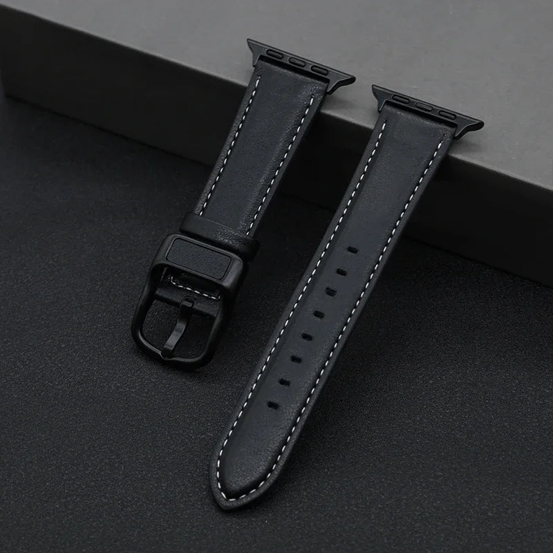PU Leather band For Apple Watch band 44mm 45mm 41mm 40mm 42mm 46mm correa band Apple Watch Series 4 5 6 SE 7 8 9 10 Ultra 2 49mm