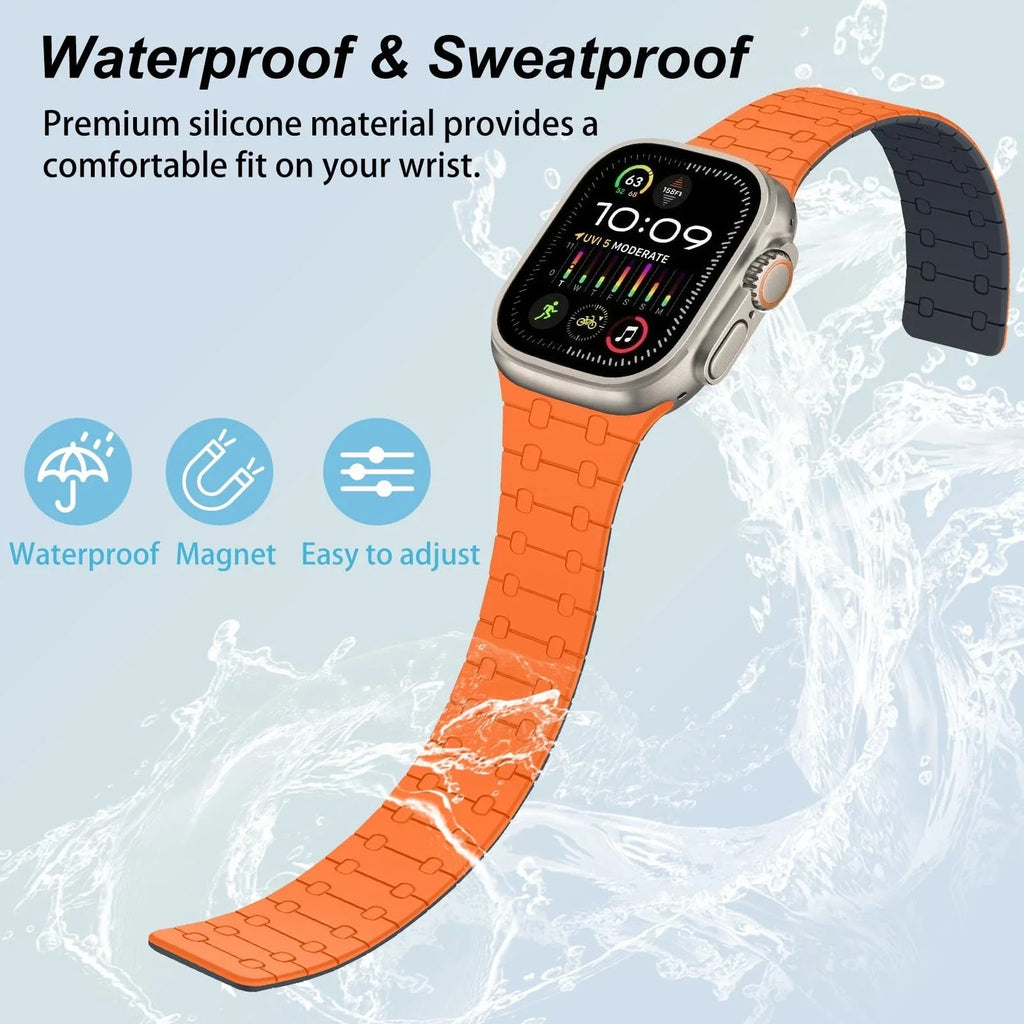 Magnetic Silicone band for Apple Watch band Ultra 3 49mm 44mm 40mm 42mm 46mm 45mm band For Apple Watch Series11 10 9 8 7 6 SE 5 4 38mm