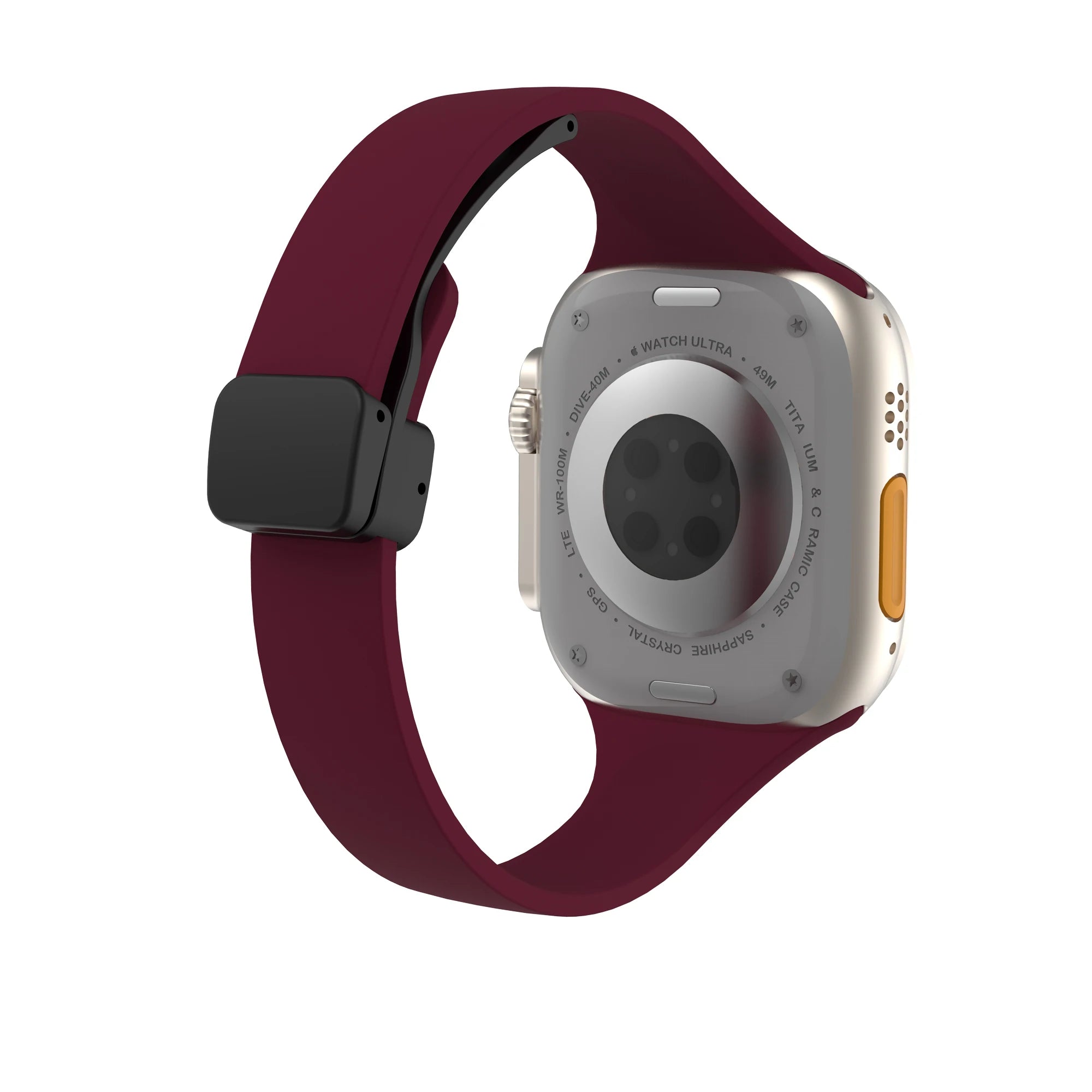 Women Slim Silicone band Magnetic Buckle band For Apple Watch Ultra 2 49mm 45mm 41mm 44mm 42mm 40mm 38mm 9 8 7 SE 6 5 4