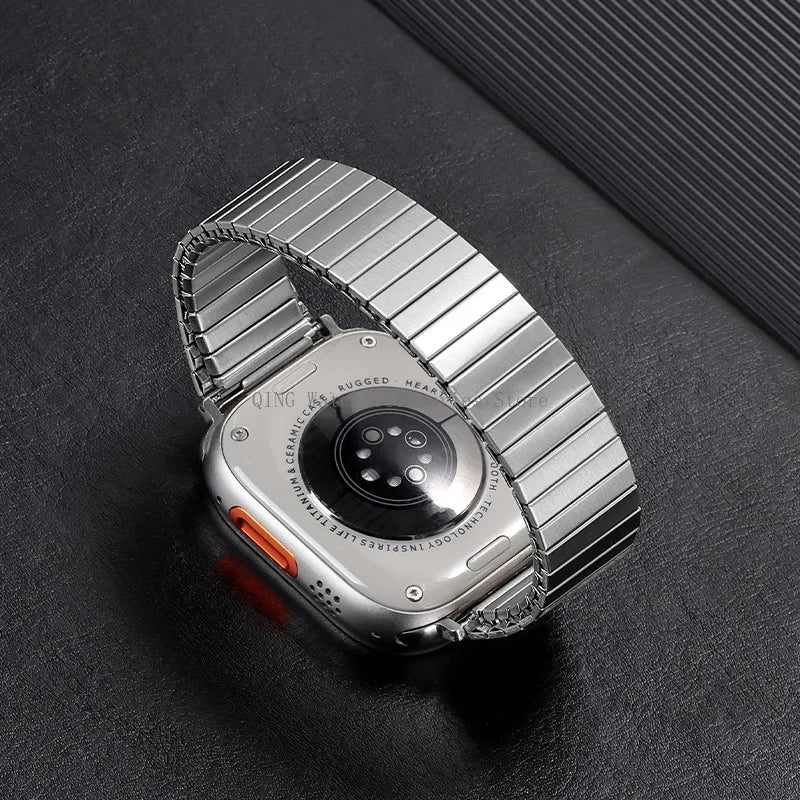 for Apple Watch band 40mm 44mm 45mm 41mm Slim metal Elastic Stretch watch band Bracele band for Apple Watch 7 6 SE 5 4 8 49mm 42mm 38mm