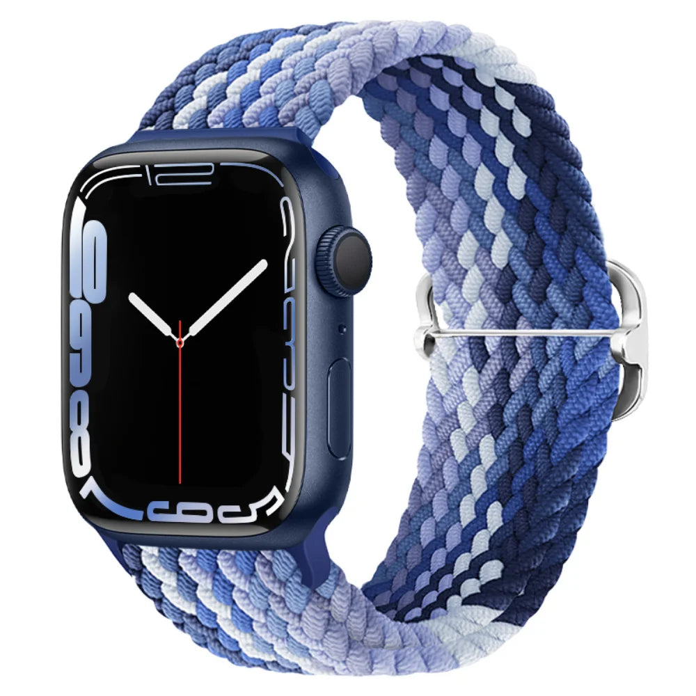 Braided Nylon band For Apple Watch Ultra 49mm 46mm 45mm 44mm 42mm 41mm 40mm Elastic band Apple Watch 11 10 9 8 7 SE 4 5 6 Belt