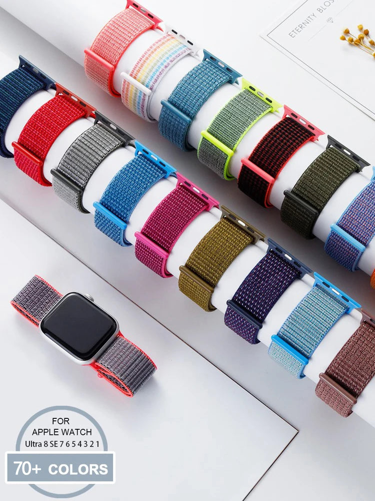 Nylon Loop band for Apple Watch band 46mm 44mm 40mm 42mm 45mm 41mm 49mm 44mm band Apple Watch Series Ultra 2 11 10 9 SE 7 6 5 4