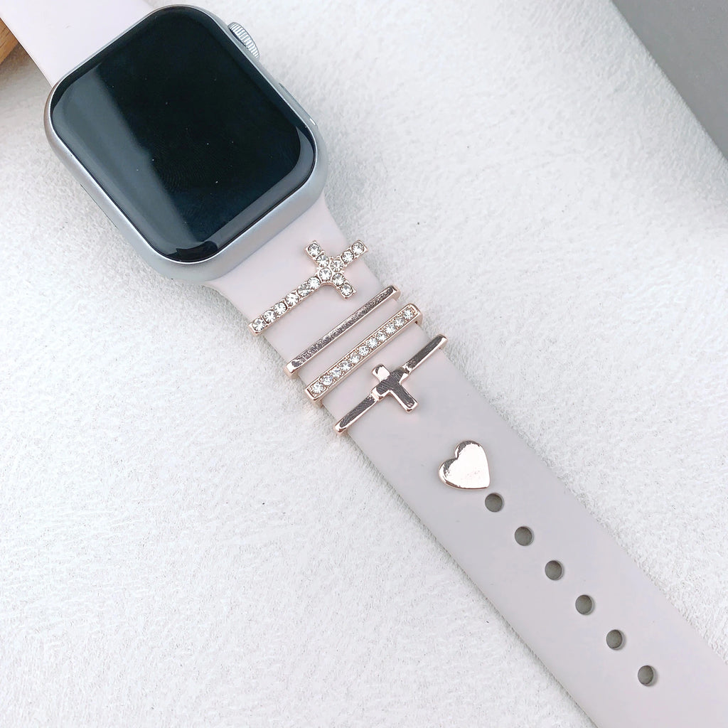 Decoration For Apple Watch Ultra 2 band 10 9 8 7 Diamond Jewelry Charms Accessories samsung Huawei watch band 20 22mm band