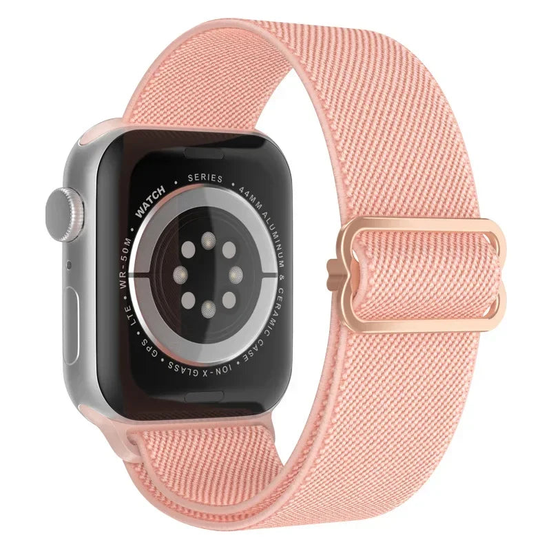 Bohemian Nylon band for Apple Watch Ultra 2 49mm 42mm 45mm 38mm 40mm 41mm 44mm Elastic Shiny band Apple Watch Series 10 9 8 7 6 5 4 3 SE