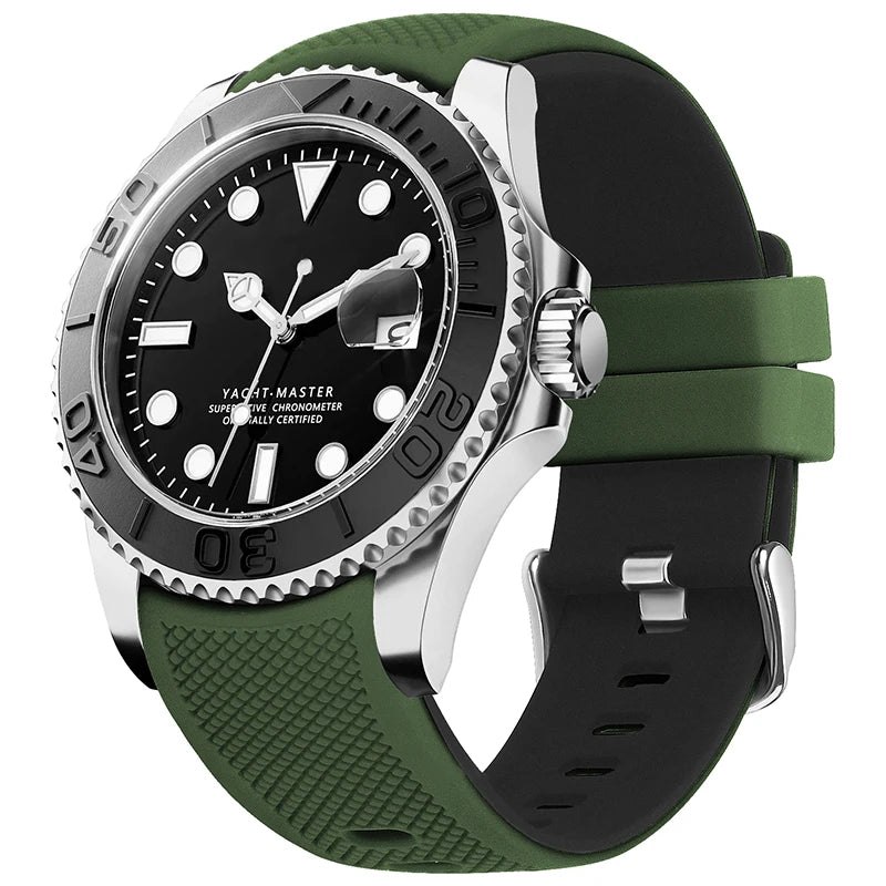 Rubber 20mm Watch Band 22mm Watch Band Silicone No Gaps Strap for Samsung Galaxy Watch 46mm Huawei Watch GT4 46mm Amazif Garmin