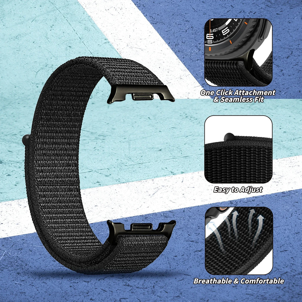 Official Nylon Strap For Samsung Galaxy Watch 8 40mm 44mm Metal Connecting Wristband Bracelet Samsung Galaxy 8 Classic 46mm Band