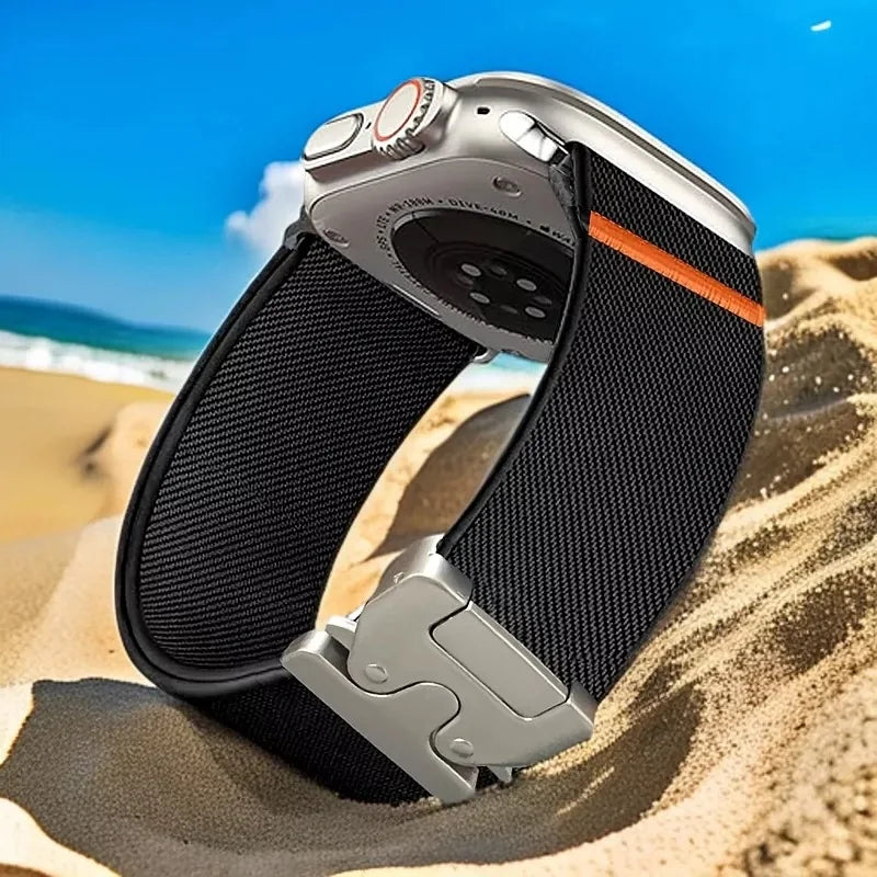 parachute buckle Nylon band for Apple Watch band Ultra 2 49mm 46mm 42mm 45mm 41mm 44mm Elastic band Apple Watch Series 10 9 8 7 6 SE