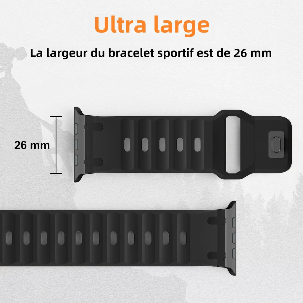 Sport Silicone band for Apple Watch Ultra 2 band 49mm Stainless Steel correa band Apple Watch Series 9 8 7 SE 10 45mm 44mm 46mm