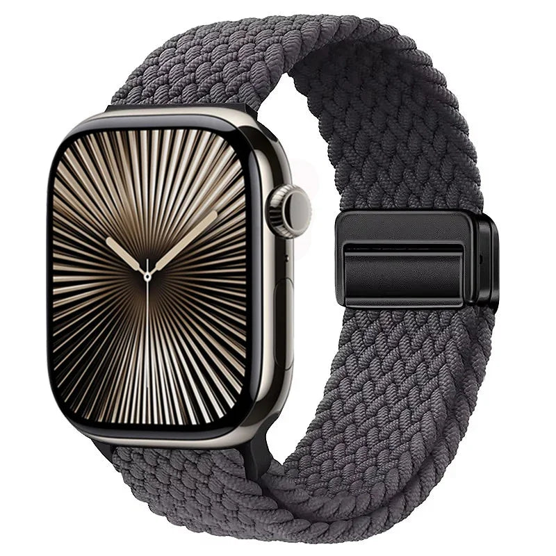 Nylon Braided Loop band for Apple Watch Ultra 3 2 49mm 11 10 42mm 46mm 9 8 7 45mm 41mm Magnetic band Apple Watch 6 5 SE 44mm 40mm band