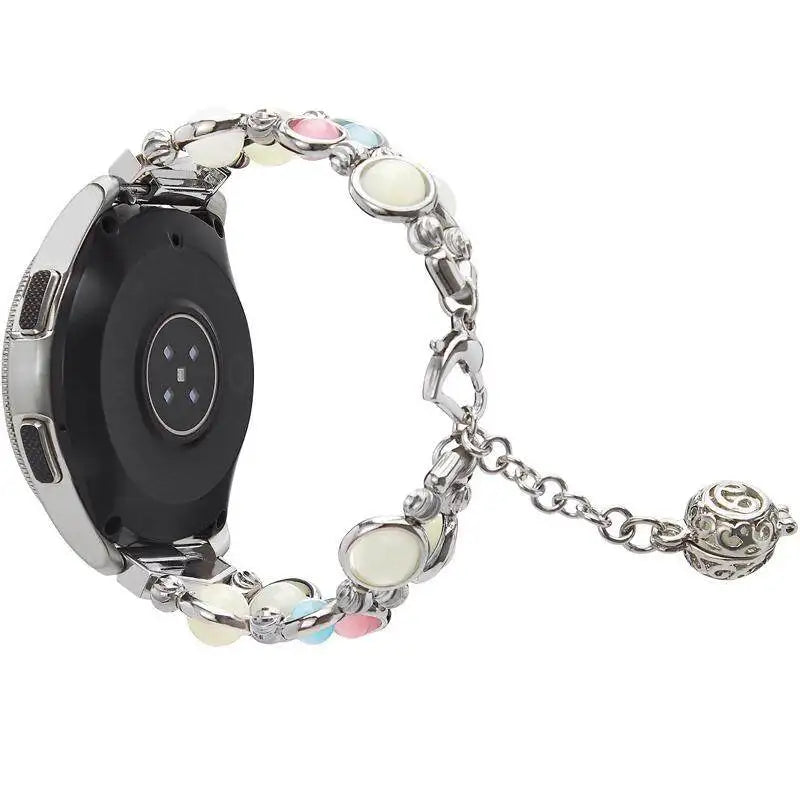 Correa de Metal luminoso para Samsung Galaxy Watch, pulsera clásica de 22mm, 20mm, 40mm, 44mm, 4, 45mm, 42mm, Active 2