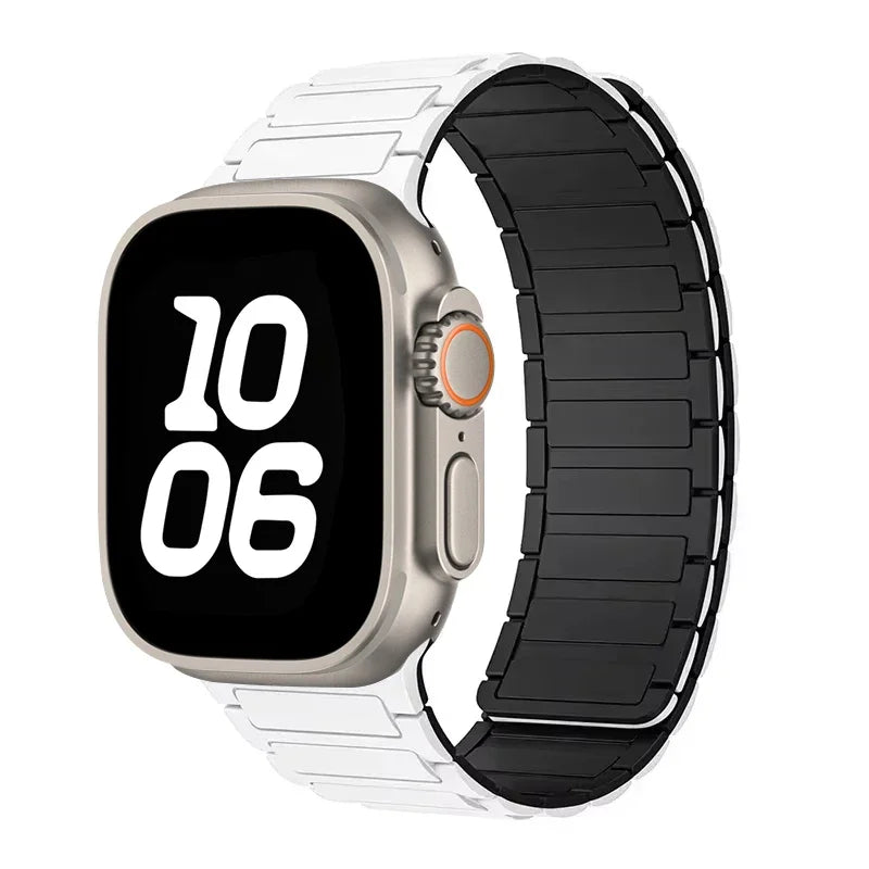 Silicone band for Apple Watch 46mm 42mm 49mm 45mm 41mm 44mm 40mm Magnetic band for Apple Watch Ultra 2 Series 10 9 8 7 6 SE 5 4 3