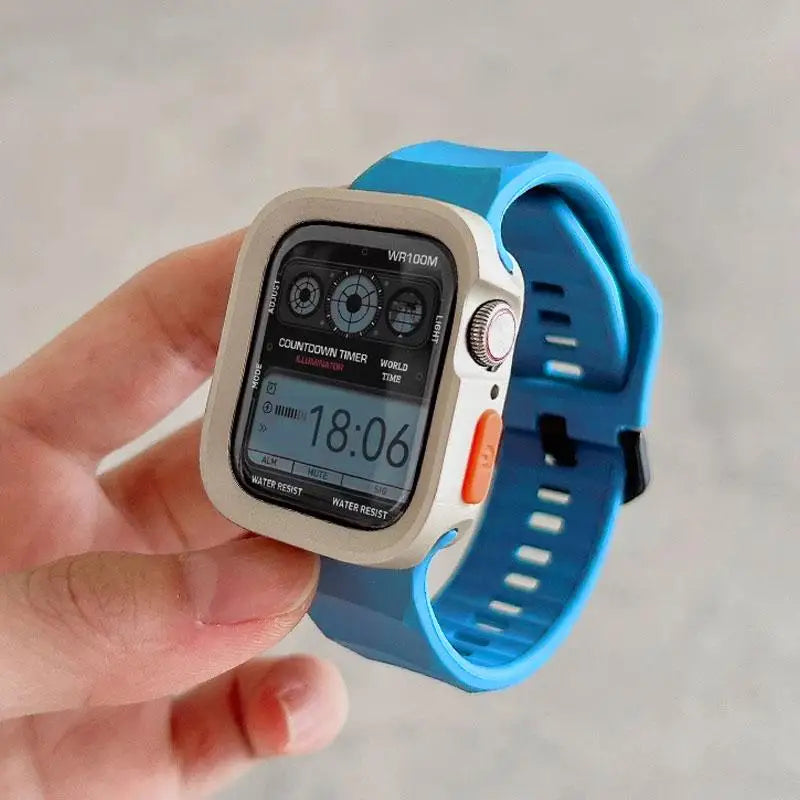 Silicone Case+band For Apple Watch band Series 10 8 9 7 6 SE 5 4 band Correa Apple Watch 46mm 44mm 40mm 45mm 41mm Ultra 49mm