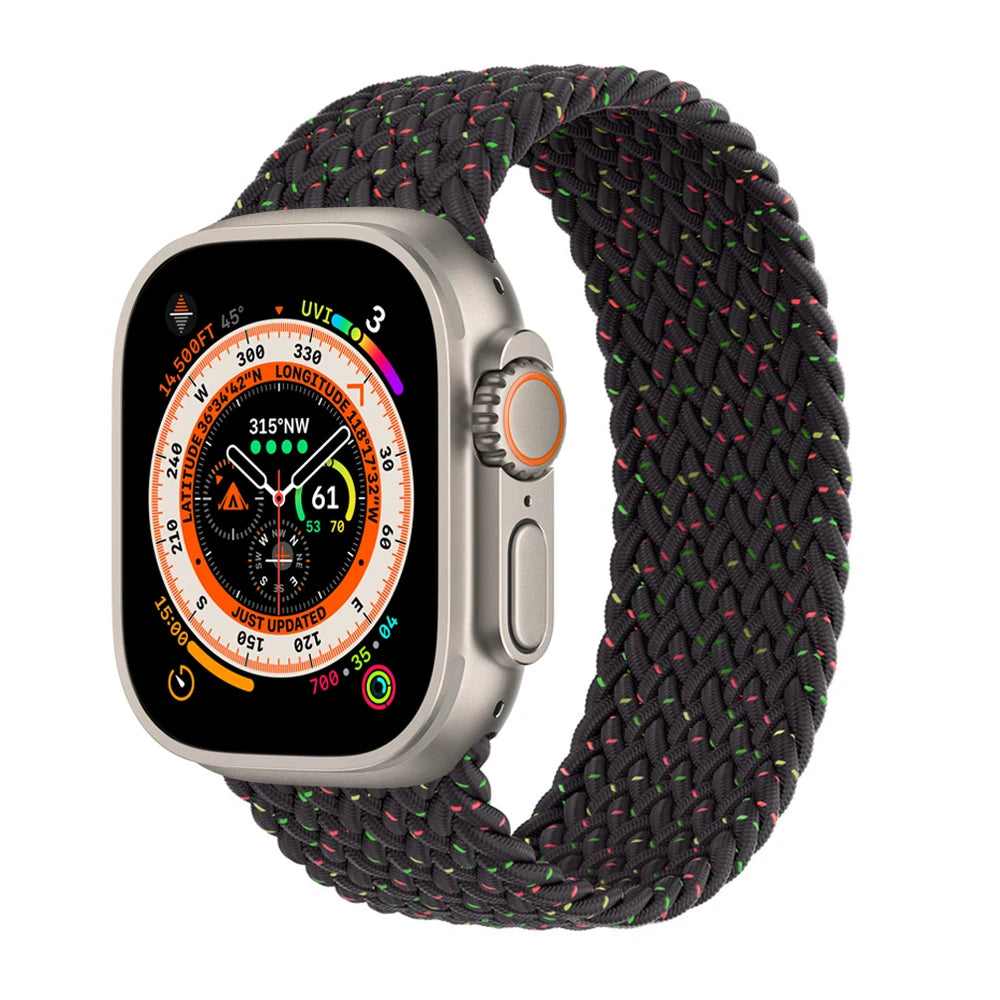 Braided Solo Loop For Apple Watch band 44mm 40mm 45mm 41mm 49mm 42mm 46mm band Apple Watch Series 10 9 SE 8 7 6 5 4 Ultra 2 Band