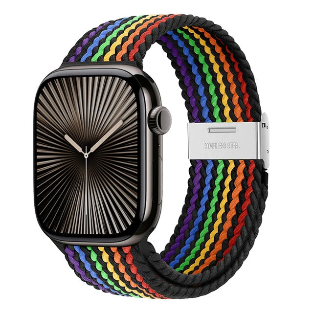 band For Apple Watch band 46mm 45mm 44mm 49mm 40mm 41mm 42mm Braided loop correa band Apple Watch Series 10 8 9 7 5 SE 6 4 Ultra