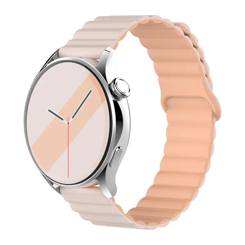 silicone strap For Samsung Galaxy watch 7/6/5/4/5pro/6-4 Classic/FE 20mm 22mm band Magnetic Loop bracelet huawei GT 4-3-pro-2e