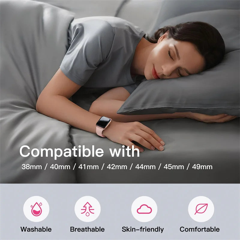 Silicone band For Apple Watch band 40mm 44mm 49mm 45mm 41mm 38mm 42mm 44mm correa band Apple Watch Series 9 8 7 6 3 SE Ultra 2