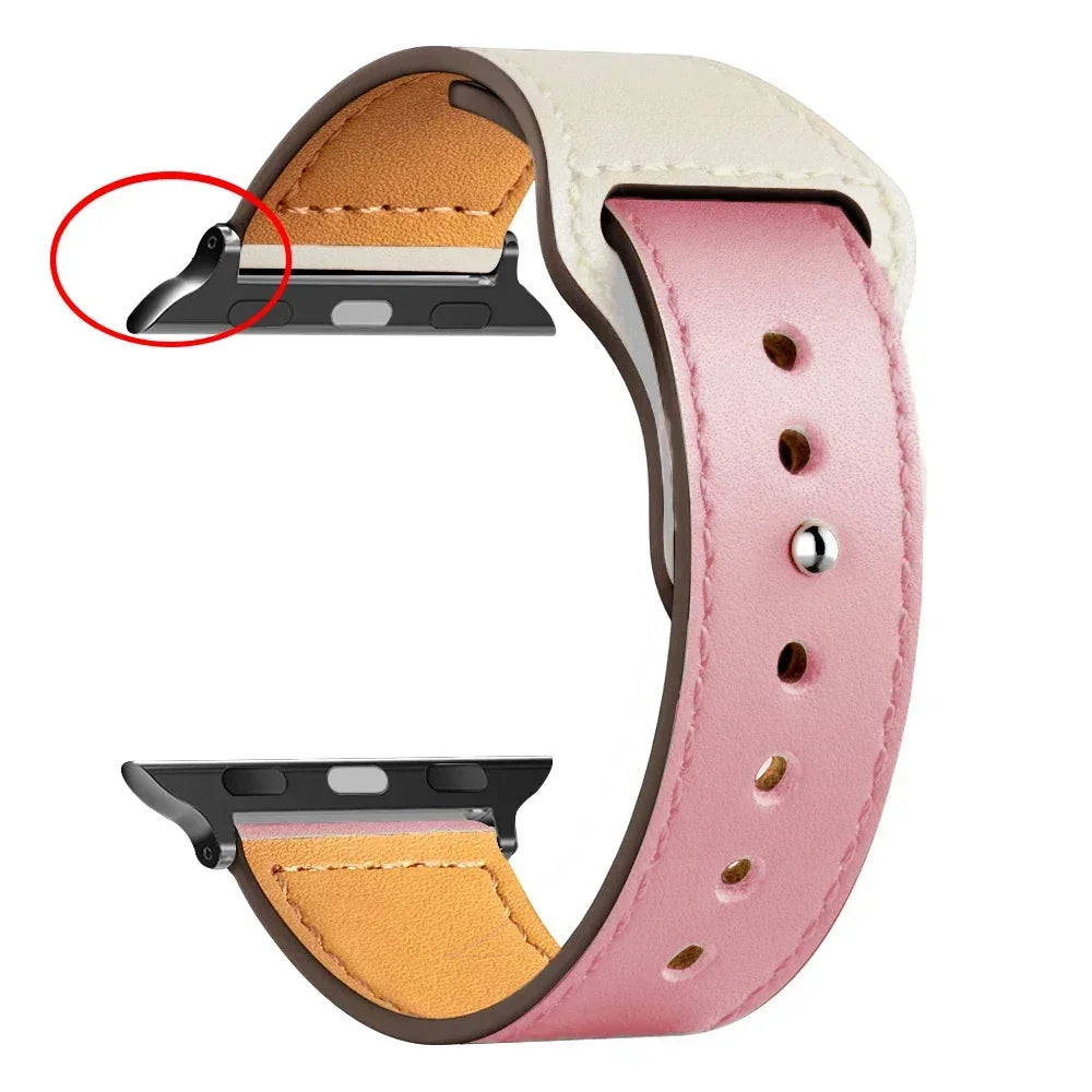 Leather band For Apple Watch band Ultra 2 49mm 44mm 40mm 38mm 42mm sport loop band Apple Watch Series 9 8 7 3 4 5 6 SE 41mm 45mm