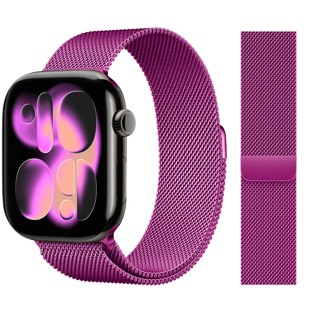 For Apple Watch band 11 10 9 8 SE 46mm 42mm 44mm 45mm Ultra 3 2 49mm 41mm Milanese Loop metal band correa Apple Watch bands