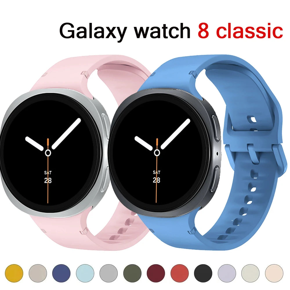 1:1 Sport Band for Samsung Galaxy watch 8 44mm 40mm 8 classic 46mm Wrist Replacement Belt Bracelet Correa Galaxy watch 8 Straps