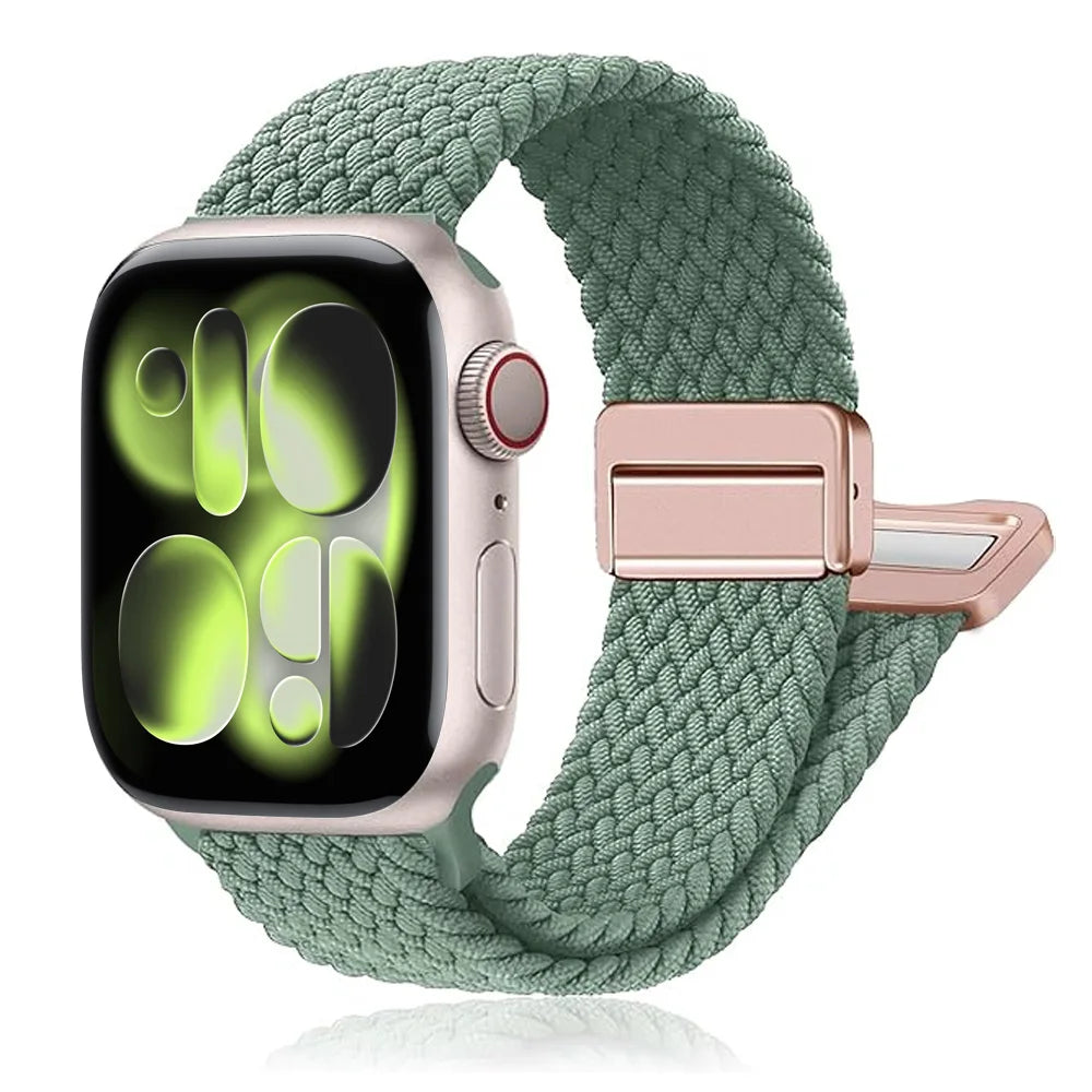Braided LOOP band For Apple Watch 11 10 band 42mm 46mm SE3 40mm 44mm Magnetic Correa band Series 9 7 6 8 45mm 41mm 40mm Band