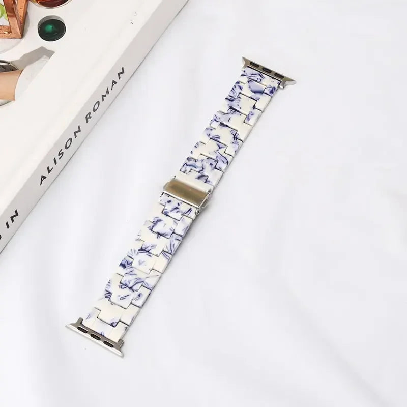 Luxury Resin band for Apple Watch Ultra 2 band 49mm 45mm 41mm 40mm 44mm 38mm 42mm Link band Apple Watch Series 9 7 8 6 SE 5 4 3