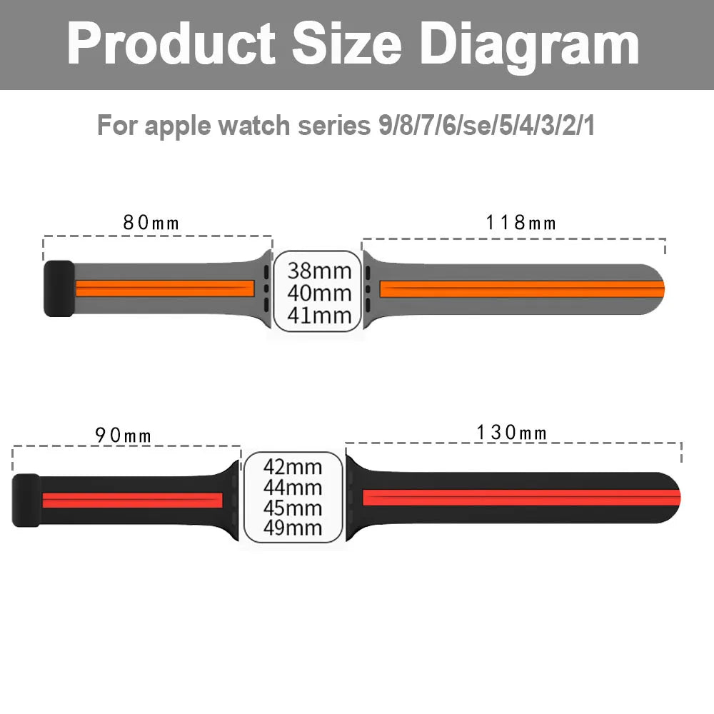 Magnetic buckle band For Apple Watch Ultra 2 band 49mm 44mm 40mm 45mm 41mm 38mm Silicone band Apple Watch Series 7 3 6 5 SE 8 9