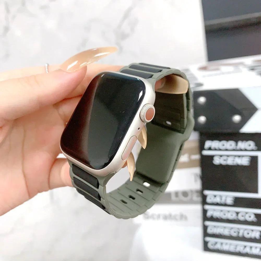 Silicone band for Apple Watch 10 band 46mm 45mm 44mm 49mm 42mm 40mm 38mm correa band Apple Watch Series 9 8 7 6 5 SE Ultra 2 band